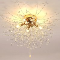Luxuriöser Nordic Kristall-Deckenleuchter, Moderner Pusteblumen-Lüster für Schlafzimmer, Wohnzimmer, Esszimmer - Gold - Dimmbar 3000-6000K - 5 von AISKDAN