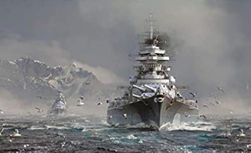 5D DIY Diamond Painting Kits for Adults and Kids, Full Drill,Bismarck-Class Battleship Classic Drawing Oil Picture Family Decor Artwork or Gifts(50x70cm) von AIVYNA