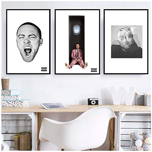 Mac Miller Rapper Singer Star Kreise Musikalbum Poster Wandkunst Bild Drucke Leinwand Gemälde Heimzimmer Dekor (40 x 60 cm) X3-No Frame von AIVYNA