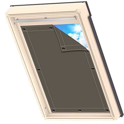 AIYOUVM Dachfenster Sonnenschutz saugnapf Mehrfach Farbe, Mehrere Größenoptionen, Rollos für Fenster Thermo Rollos für Velux Oberlichter 90x120cm von AIYOUVM