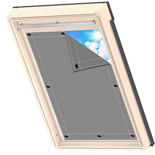 AIYOUVM Dachfenster Sonnenschutz saugnapf Verdunkeln Sie den Raum, Vorhänge Fenster Sonnenschutz Außen für Windows Velux Roto Solarschutz Wärmereduzierung 37x58cm von AIYOUVM