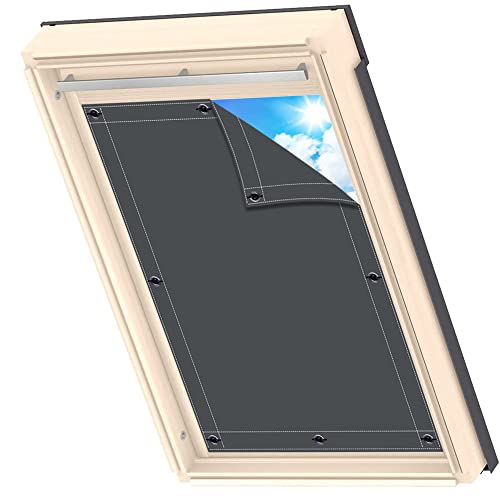 AIYOUVM Dachfenster verdunkelung Sehr weich und formbar, Sonnenschutz Dachfenster Saugnapf Wärmeschutzrollo für Velux Oberlichter 43x96cm von AIYOUVM