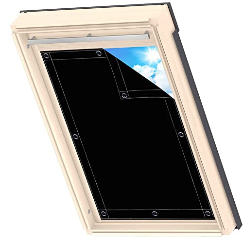 Sonnenschutz Fenster Innen Anti UV, Wärmedämmung, Vorhang Sonnenschutzrollo Fenster für Windows Velux Roto Solarschutz Wärmereduzierung 76x115cm von AIYOUVM