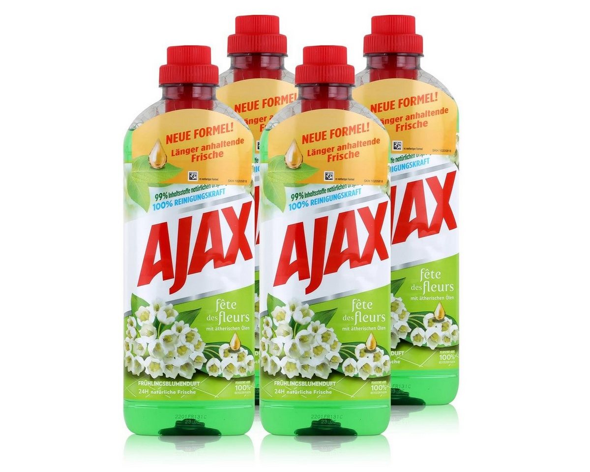 AJAX Ajax Allzweckreiniger Frühlingsblume 1 Liter - Bodenreiniger (4er Pack Allzweckreiniger von AJAX