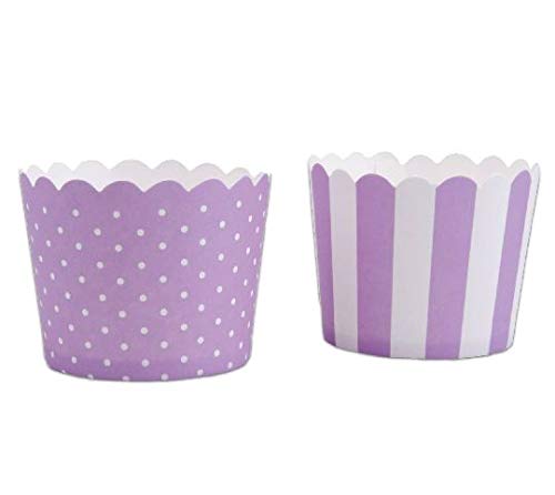 Cup Cakes-Förmchen, Papierbackförmchen MINI, 12 Stück, Muffinförmchen, Cupcakes, Farbe:flieder/weiß von AK-Colonia