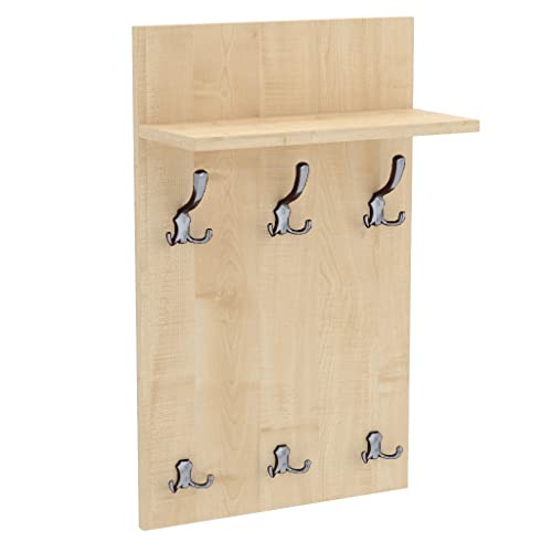 80x50 | MEDI Garderobenpaneel Wandgarderobe Garderobe Wandpaneel Kleiderstange CHROM | AHORN von AKKE