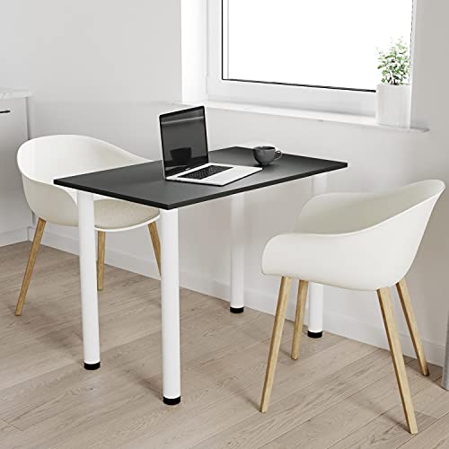 AKKE 90x40 | Esszimmertisch - Esstisch - Tisch mit weißen Beinen - Küchentisch - Bürotisch | ANTHRAZIT von AKKE
