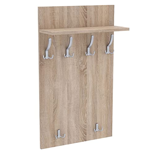 AKKE 90x60 | MAXI Garderobenpaneel Wandgarderobe Garderobe Wandpaneel Kleiderstange ALUMINIUM | SONOMA von AKKE