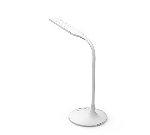 ALBA LEDTwin BC Schreibtischlampe, freistehend, LED, Kunststoff, 6 W, Weiß, 18 x 34 x 36 cm von ALBA