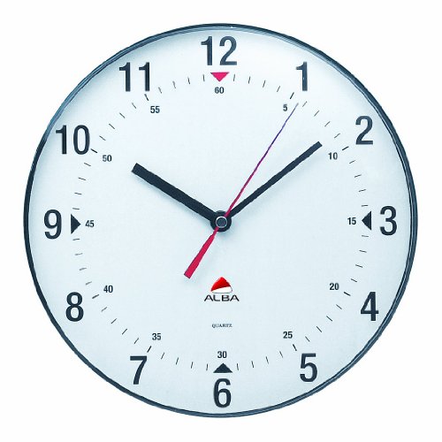 Wanduhr - rund - leise, moderne Uhr - 25 cm - weiß - HORCLAS - ALBA von ALBA