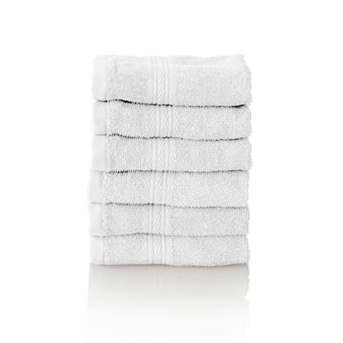 ALCLEAR Premium Frottier Handtuch Set, Frotteeserie in 6 Farben und 5 Größen, Farbe: WEISS, 6X Gesichtstücher 30x30 cm von ALCLEAR