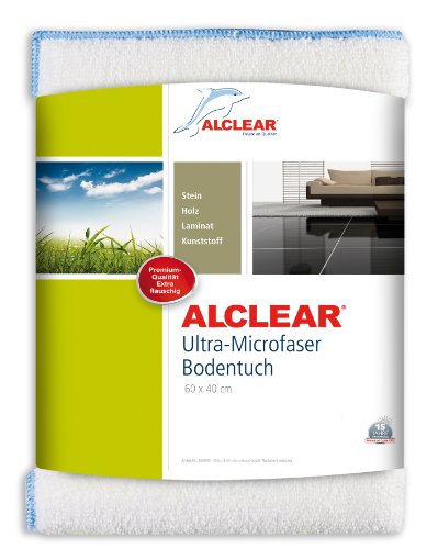 ALCLEAR 950009 Mikrofaser Bodentuch, 60x40 cm, Spezialtuch aus Ultramikrofaser für alle Fußböden, weiß von ALCLEAR