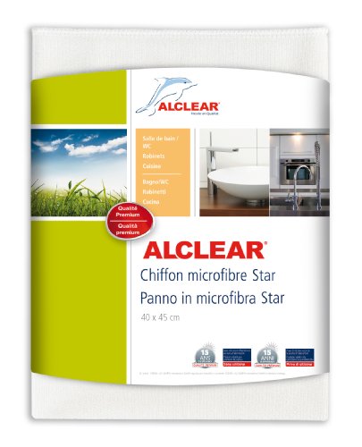 ALCLEAR Microfasertuch Star Spezialtuch, entfernt Kalkränder ohne Chemie, 40x45 cm weiss, feinste Tuchstruktur von ALCLEAR