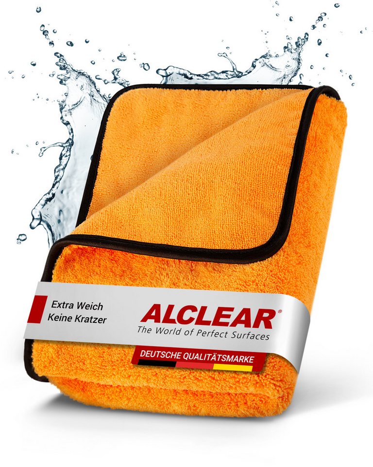 ALCLEAR 9520 Mikrofaser Trockentuch XXL für Auto 60x90 cm saugstark fusselfrei Mikrofasertuch (70% Polyester, 30% Polyamid, 60x90 cm) von ALCLEAR