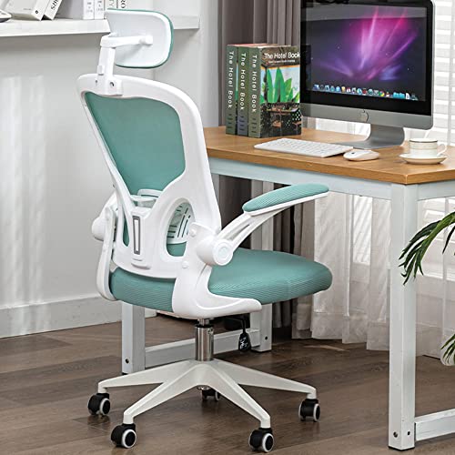 ALEAVIC Bürostuhl Ergonomisch, Schreibtischstuhl mit Verstellbarer Kopfstütze, Armlehne, Lendenstütze, 360° Drehstuhl mit Atmungsaktiver Netz Rückenlehne (Blau) von ALEAVIC