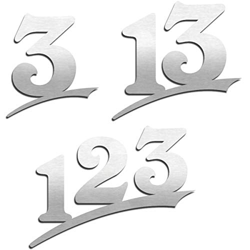 Hausnummer Edelstahl - Hausnummernschild gebürstet - 2-stellig/Höhe 20 cm - Zahlen wählbar 1-9 mit Buchstaben oder 10-99 / Hausnummer & Buchstaben Wunsch Türschild von ALEZZIO