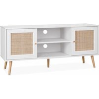 TV-Möbel mit Rattangeflecht 120 x 39 x 56,5cm - Weiß - Sweeek von SWEEEK