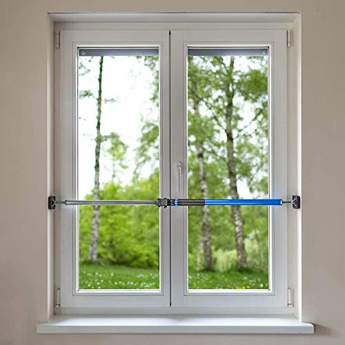 ALLEGRA Sicherungsstange für die Fenstersicherung und Türsicherung, Einbruchschutz für Fenster und Türen (1m - 1,75m, Blau mit Filzgleiter) von ALLEGRA