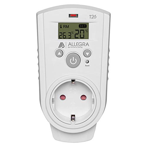 ALLEGRA Thermostat Steckdose Steckerthermostat Steckdosenthermostat für Infrarotheizung Heizung Heizlüfter und Klima und Timer Heizkörperthermostat (T26) von ALLEGRA