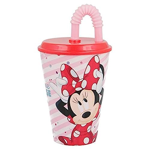 2673; wiederverwendbarer Disney Minnie Maus Trinkhalm; Fassungsvermögen 415 ml; Produkt aus Kunststoff; BPA-frei von ALMACENESADAN