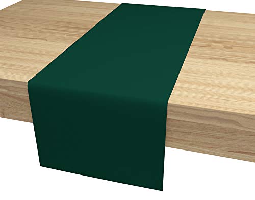ALOHA Tischläufer Tischband für Esstisch für Hochzeit hochwertiger Tischdekoration Farbe und Größe wählbar (Dunkelgrün / rechteckig / 40cm x 180cm) von ALOHA