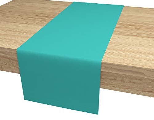 ALOHA Tischläufer Tischband für Esstisch für Hochzeit hochwertiger Tischdekoration Farbe und Größe wählbar (Turquoise Blue / rechteckig / 40cm x 250cm) von ALOHA