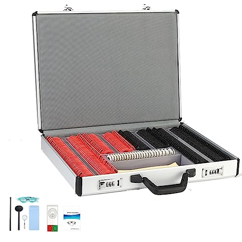 ALSUP 232pcs Trial Lens Plastic Optical Trial Lens Set Optometry Lens Optometry Box Trial Lens Equipment Eye Protection Accessories Ophthalmic Trial Case Lenses with Aluminum Storage Case von ALSUP