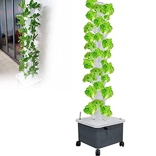 ALSUP Hydroponischer Turm Hydroponisches Pflanzensystem Gartenturm Mehrschichtiger ährenloser Pflanzer für Innen- und Außenanbau von Gemüse, Obst und Kräutern von ALSUP
