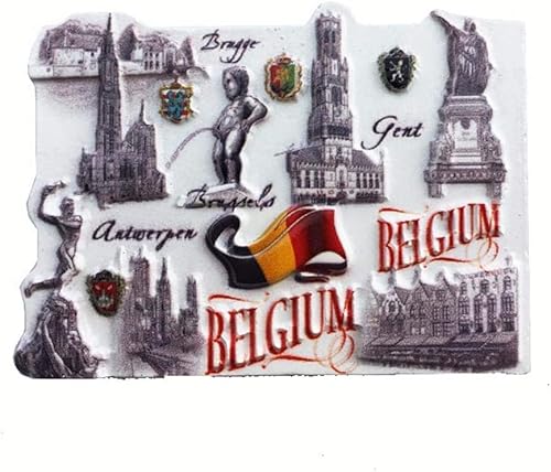 Brüssel Brüge Gent Flagge Belgien Magnet Kühlschrank Kühlschrank Magnet Dekoration Aufkleber Souvenir Harz Handwerk Küche Whiteboard von ALTKO