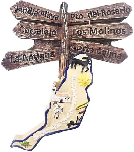 Fuerteventura Spanien Karte Straßenschild Fuerteventura Magnet Kühlschrank Kühlschrank Magnet Dekoration Aufkleber Souvenir Harz Handwerk Küche Whiteboard von ALTKO
