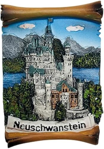 Neuschwanstein Deutschland Schriftrolle Neuschwanstein Magnet Kühlschrank Kühlschrank Magnet Dekoration Aufkleber Souvenir Harz Basteln Küche Whiteboard von ALTKO