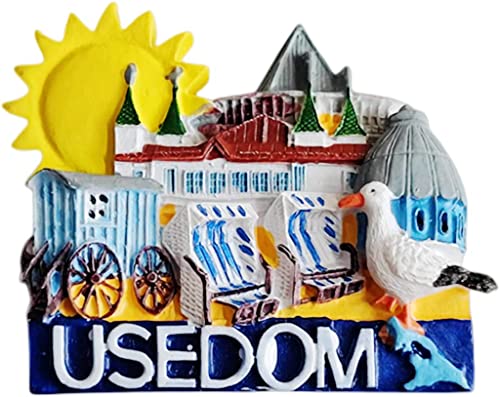 Usedom Island Deutschland Magnet Kühlschrank Kühlschrank Magnet Dekoration Aufkleber Souvenir Harz Handwerk Küche Whiteboard von ALTKO