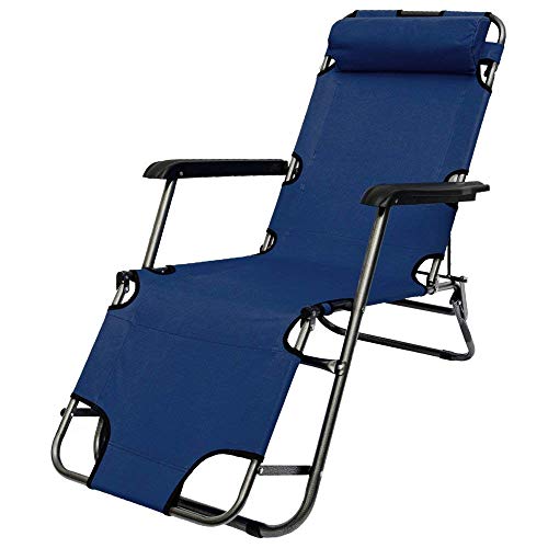 AMANKA Campingstuhl 153x60cm Liegestuhl Sonnenliege Strandliege Campingliege Klappliege Liege Blau von AMANKA