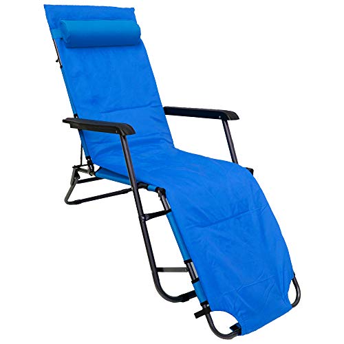 AMANKA Campingstuhl 178x60cm - Liegestuhl Sonnenliege Strandliege Campingliege Klappliege Blau von AMANKA