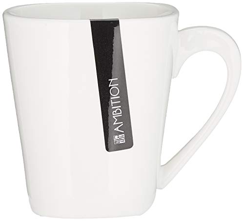 AMBITION Porzellantasse weiß 200 ml Welle/Kubiko Tasse quadratisch weißer Kaffeebecher geometrisches Muster von Dajar