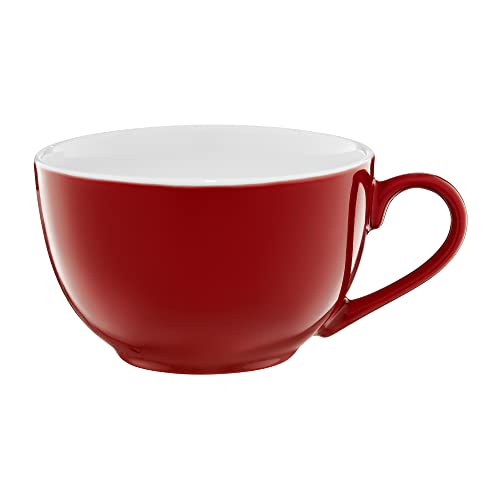 AMBITION Tasse Aura Red 9,8 x 12,5 x 6,1 cm 220 ml Kaffeetasse weiß rot rund Porzellan klassisch Spülmaschine Mikrowelle von AMBITION