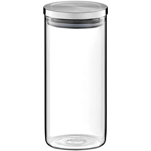 Vorratsdose mit Metalldeckel Vorratsglas Glasdose Runddose Glasbehälter für Lebensmittel Roxy (1480 ML) von AMBITION
