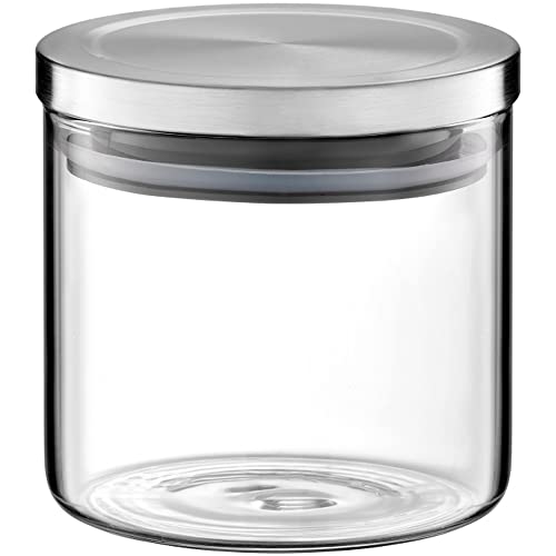Vorratsdose mit Metalldeckel Vorratsglas Glasdose Runddose Glasbehälter für Lebensmittel Roxy (600 ML) von AMBITION