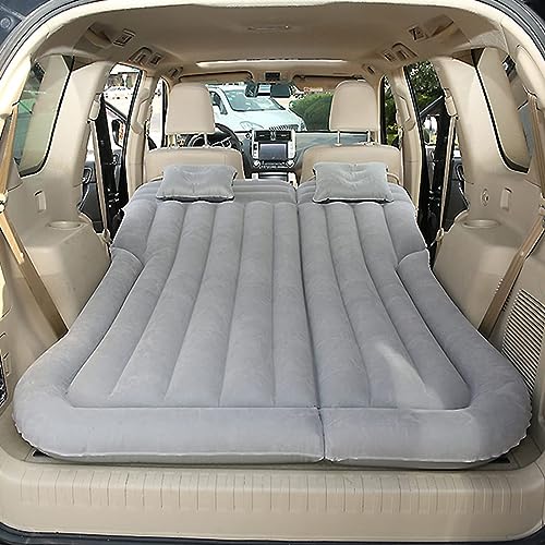 AMGASMG Auto Luftmatratze für Peugeot 307SW, Dickere Beflockung Aufblasbare Bett für Rücksitz und Kofferraum, Auto Schlafruhe Aufblasbett mit 2 Kissen und Pumpe,Grey von AMGASMG