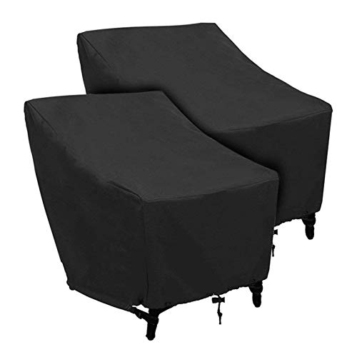 AMGJ Stuhlabdeckung 2 Stück, Wasserdicht Abdeckung für Patio Stühle aus Oxford Abdeckplane Abdeckung für Gartenmöbel 70x79x102cm, Schwarz von AMGJ