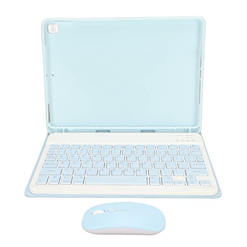 AMONIDA Kabellose Tastatur-Schutzhülle, Auto Wake, rutschfeste, Magnetische Tastatur, Perfekte Passform, Abnehmbarer ABS-PU-Pro, Einstellbarer Winkel für 10,5-Zoll-Tablet (Blau) von AMONIDA