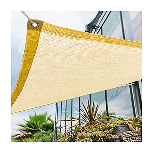 Sonnensegel, 90% UV-Block Sonne Schatten Segel mit Ösen Rechteckig Wasserdicht Luftdurchlässig für Garten Innenhof Outdoor Terrasse Balkon (Color : Beige, Size : 1x2m) von AMSXNOO