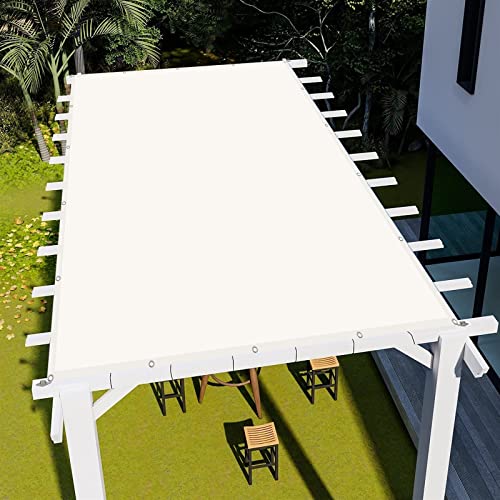 Rechteck Sonnensegel 1.7x3.4M Windschutz Rechteck Garten Blumen Pflanze Segeltuch Pergola 98% UV Schutz Leinen inkl Befestigungsseile, Beige von AMZHU