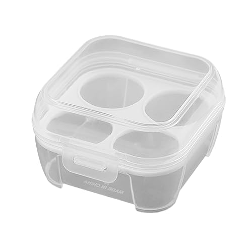 AMZLORD Eierbox für 4 Eier mit Deckel, Stapelbar Pflegeleicht Kühlschrank Eierbehälter Kunststoff Eierspender Halter Hülle, Tragbarer Eierwagen Behälter Organizer von AMZLORD