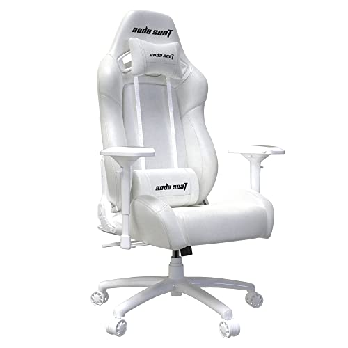 Anda Seat Soft Kitty Pro Gaming Stuhl Grau - Premium Leder Gaming Chair, Ergonomischer Bürostuhl mit Unterstützung der Lendenwirbelsäule und Kissen - Gamer Stuhl für Erwachsene und Jugendliche von Anda Seat