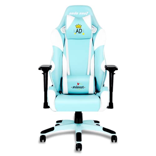 Anda Seat Soft Kitty Pro Gaming Stuhl Blau - Premium Leder Gaming Chair, Ergonomischer Bürostuhl mit Unterstützung der Lendenwirbelsäule und Kissen - Gamer Stuhl für Erwachsene und Jugendliche von Anda Seat