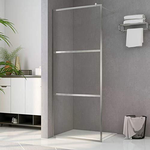Duschwand für Begehbare Dusche mit Klarem ESG-Glas, ANGYANG Duschrückwand, Duschabtrennung, Glaswand Dusche, Duschglaswand, Duschtrennwand, 100x195 cm von ANGYANG