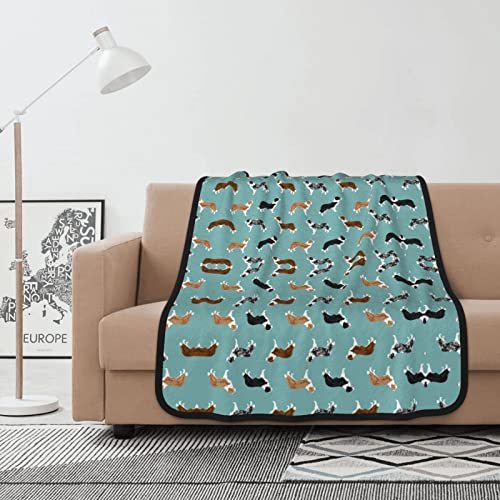 Decke Border Collie Hunde Warmer Flanell-Fleece-Plüsch-Sofa-Überwurf als Tagesdecke/Decke/Bettdecke/Bettlaken 102 x 127 cm von ANGYANG