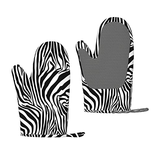 Zebra Streifen Hintergrund, Silikon-Ofenhandschuhe, rutschfeste Kochhandschuhe, hitzebeständige Backhandschuhe, EIN Paar von ANGYANG