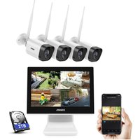 3MP Super hd Wireless-Videoüberwachungskamerasystem 4CH 5MP 10,1 Zoll LCD-Bildschirm NVR-Recorder mit 4PCS 3MP IP-Kameras Audioaufzeichnung von ANNKE